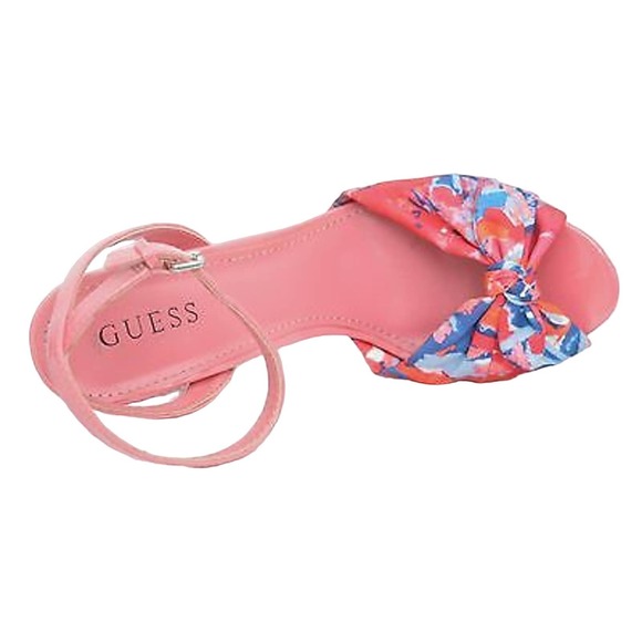 Guess NUALA Bow Toe Slingback Platform Pump Sandal Heel Shoe Multi/Red 7.5/8 New - Picture 4 of 6